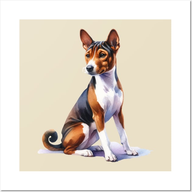 Basenji Watercolor - Beautiful Dog Wall Art by Edd Paint Something